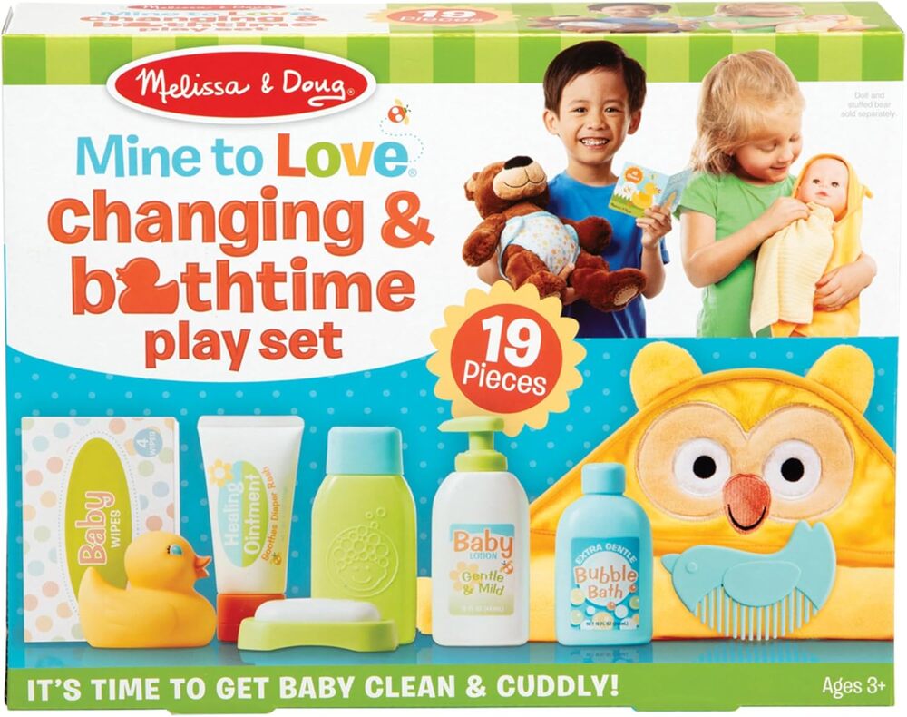 Melissa & Doug Mine to Love Changing & Bathtime Play Set for Dolls, (19 pcs)